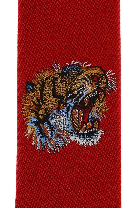 red gucci tiger tie|Gucci tiger underknot tie.